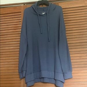 SO Ladies Lightweight Blue Hooded Sweater